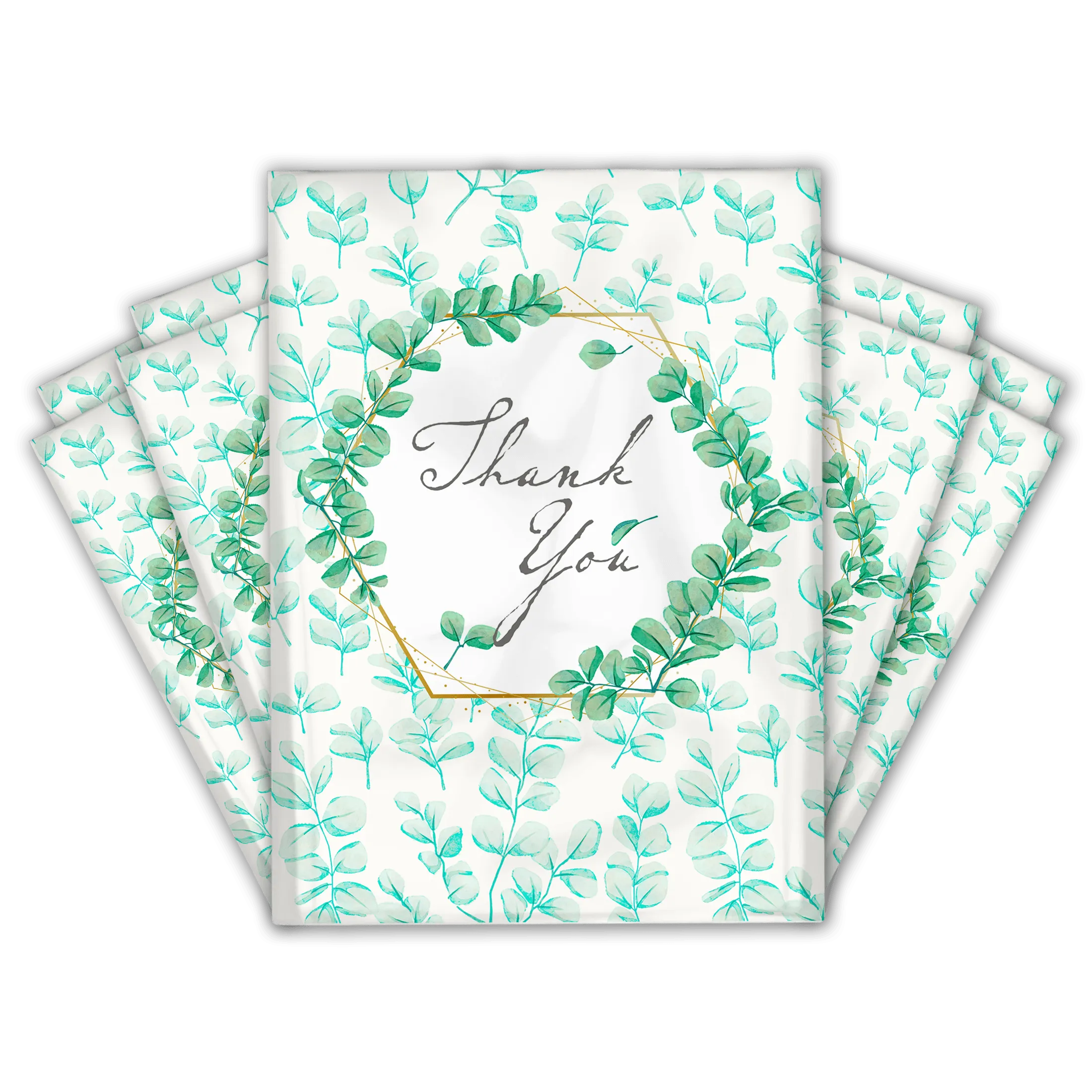 10x13 Eucalyptus Designer Poly Mailers Shipping Envelopes Premium Printed Bags