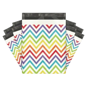 10x13 Rainbow Chevron Designer Poly Mailers Shipping Envelopes Premium Printed Bags