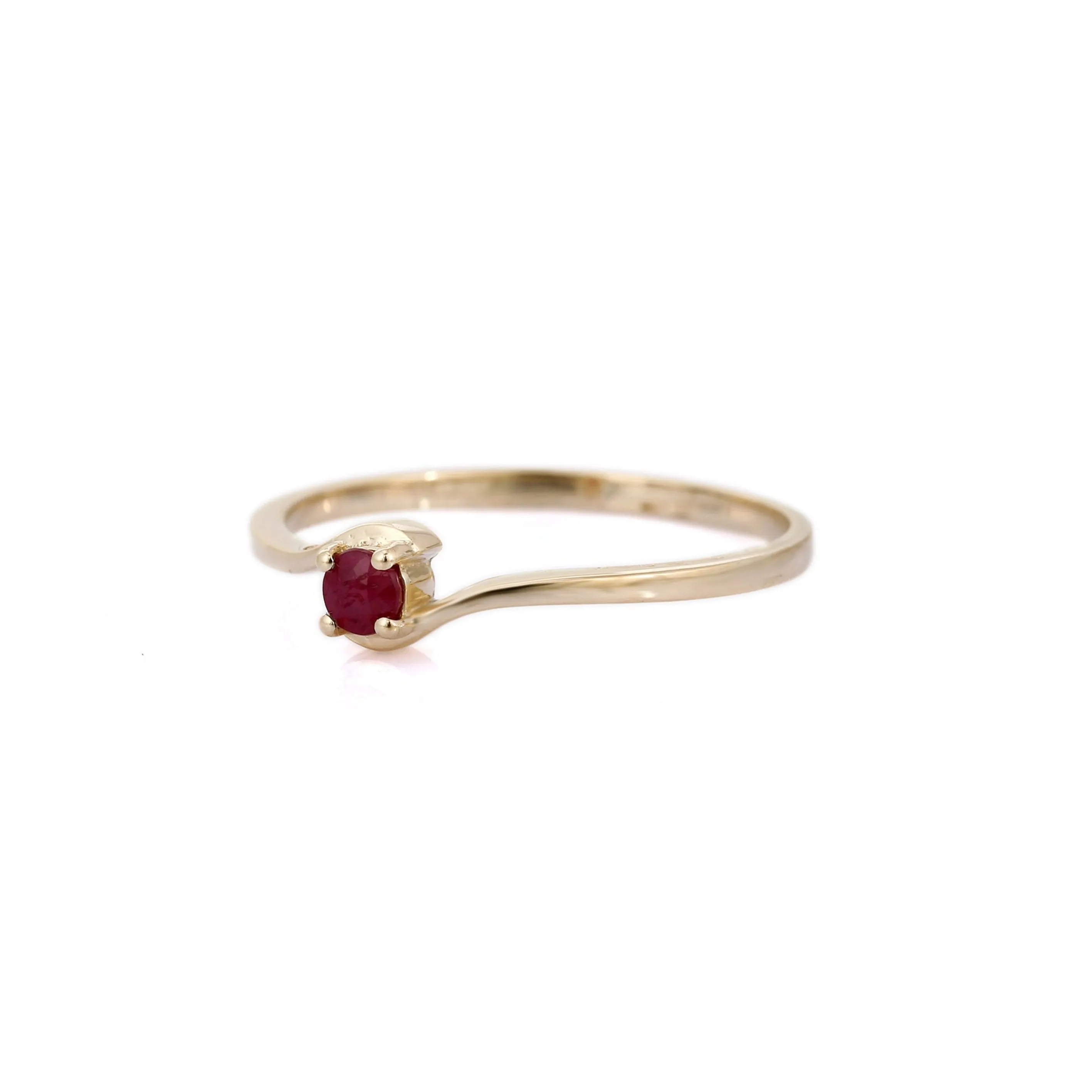 14K Gold Ruby Minimalist Ring