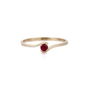 14K Gold Ruby Minimalist Ring