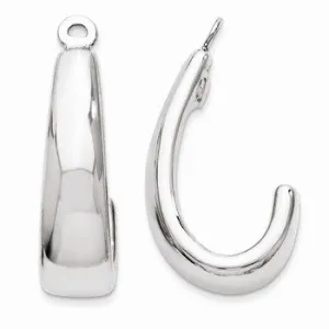 14k White Gold J Hoop Earring Jackets