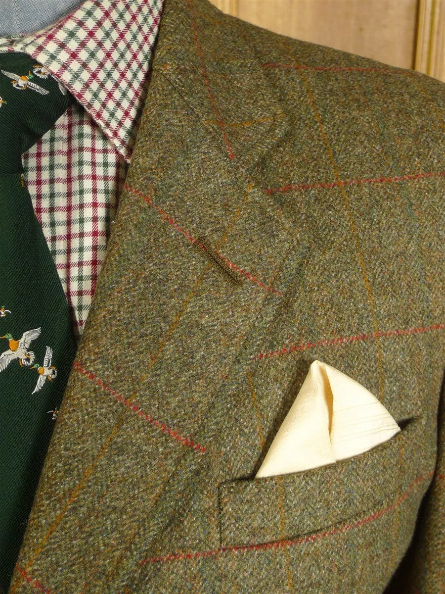 24/0994 immaculate bladen original green / red wp check tweed jacket 43 regular