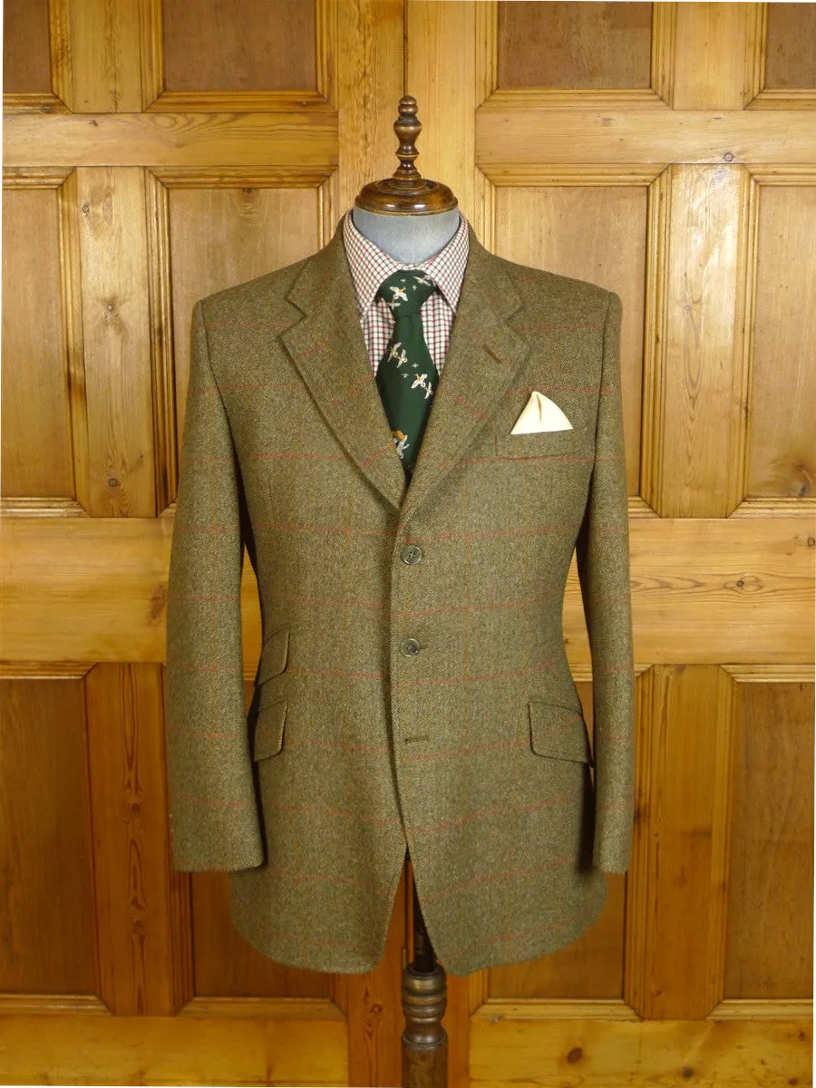 24/0994 immaculate bladen original green / red wp check tweed jacket 43 regular