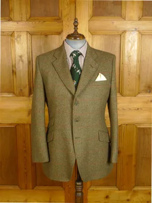 24/0994 immaculate bladen original green / red wp check tweed jacket 43 regular