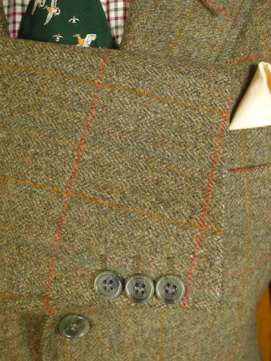 24/0994 immaculate bladen original green / red wp check tweed jacket 43 regular