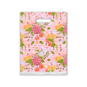 9x12 Floral Roses Designer Poly Plastic Merchandise Bags Premium Printed Bags