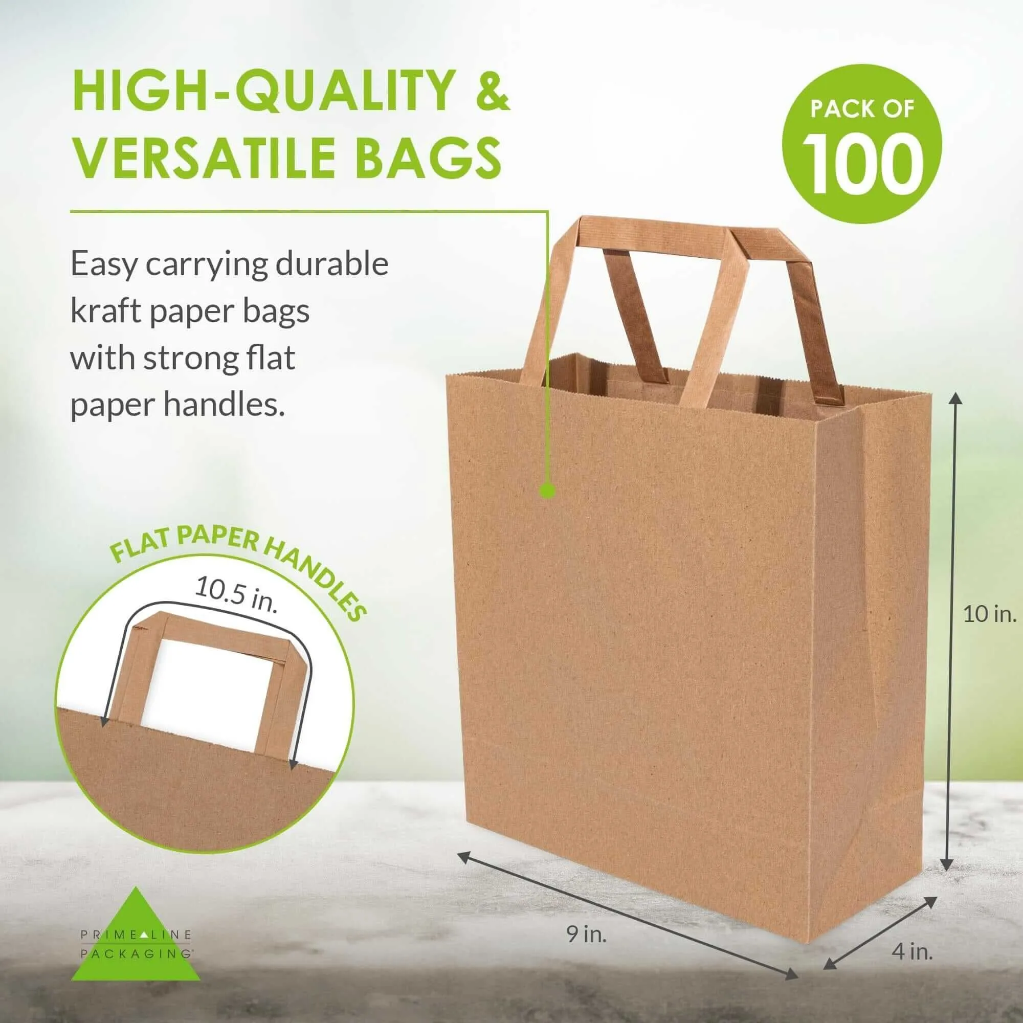 9x4x10 Small Flat Handle Paper Bags