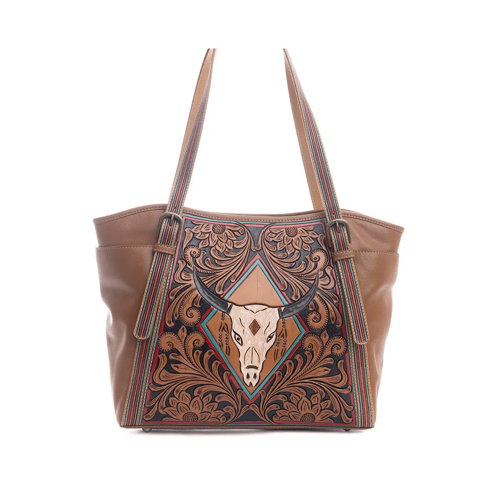 Age of the Steer Hand-Tooled Bag