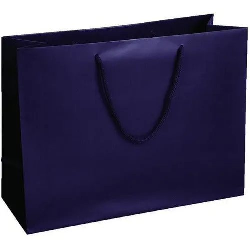 Aubergine Matte Rope Handle Euro-Tote Shopping Bags - 16.0 x 6.0 x 12.0