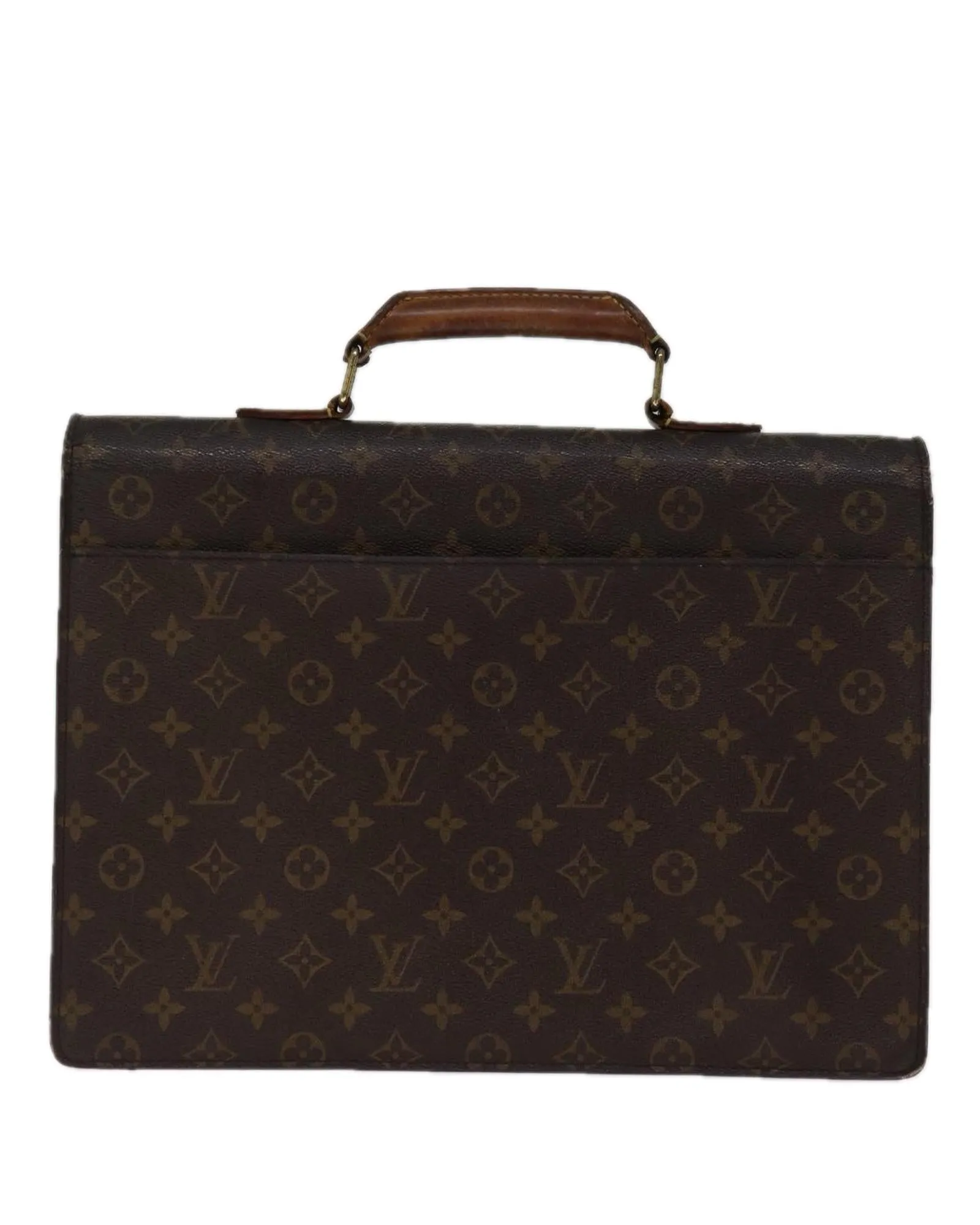 Authentic Monogram Canvas Briefcase with Metal Fittings