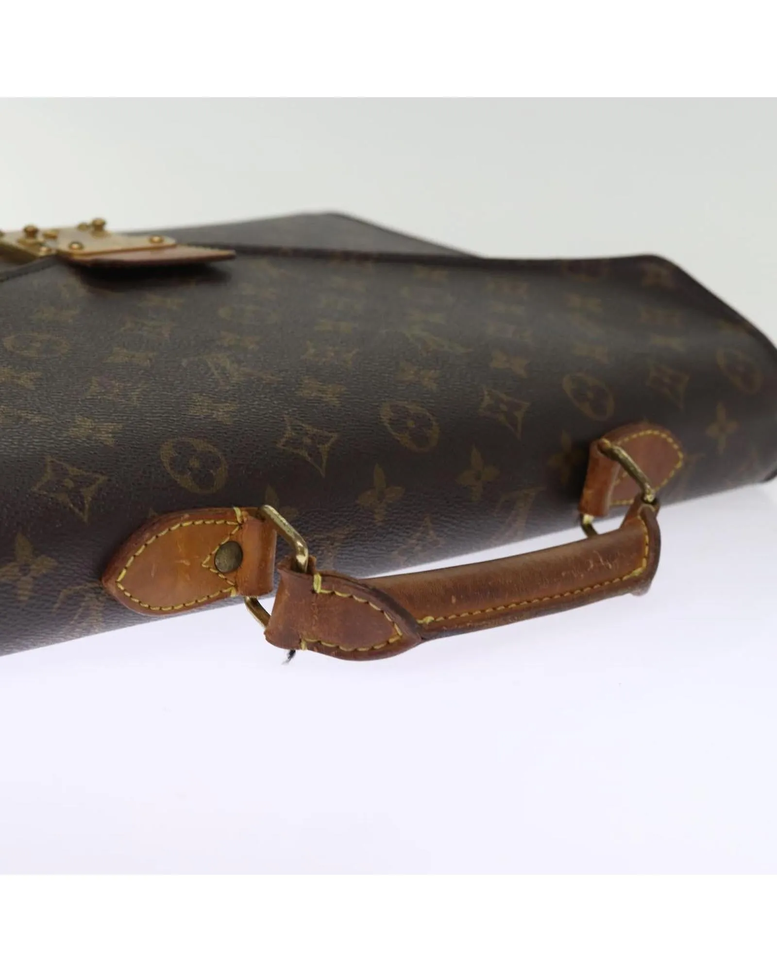 Authentic Monogram Canvas Briefcase with Metal Fittings