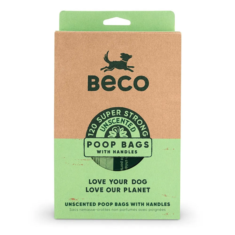 Beco | Dog Poop Bags | Super Strong Eco-Friendly with Handles - 120 Pack