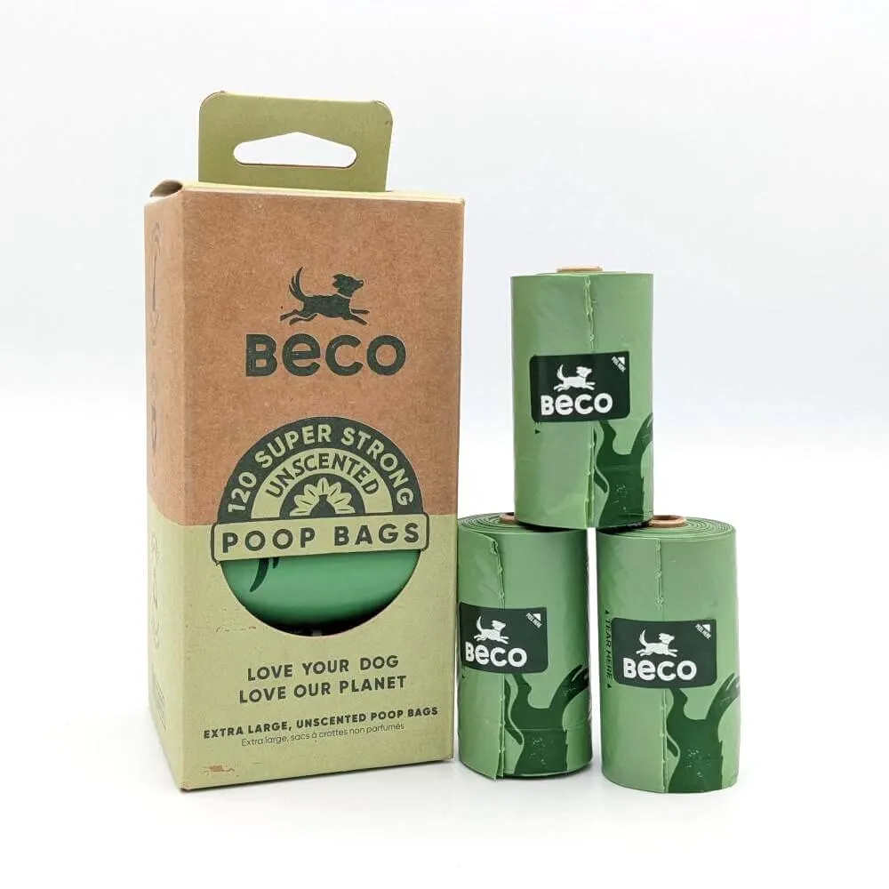 Beco | Dog Poop Bags | Super Strong Eco-Friendly with Handles - 120 Pack