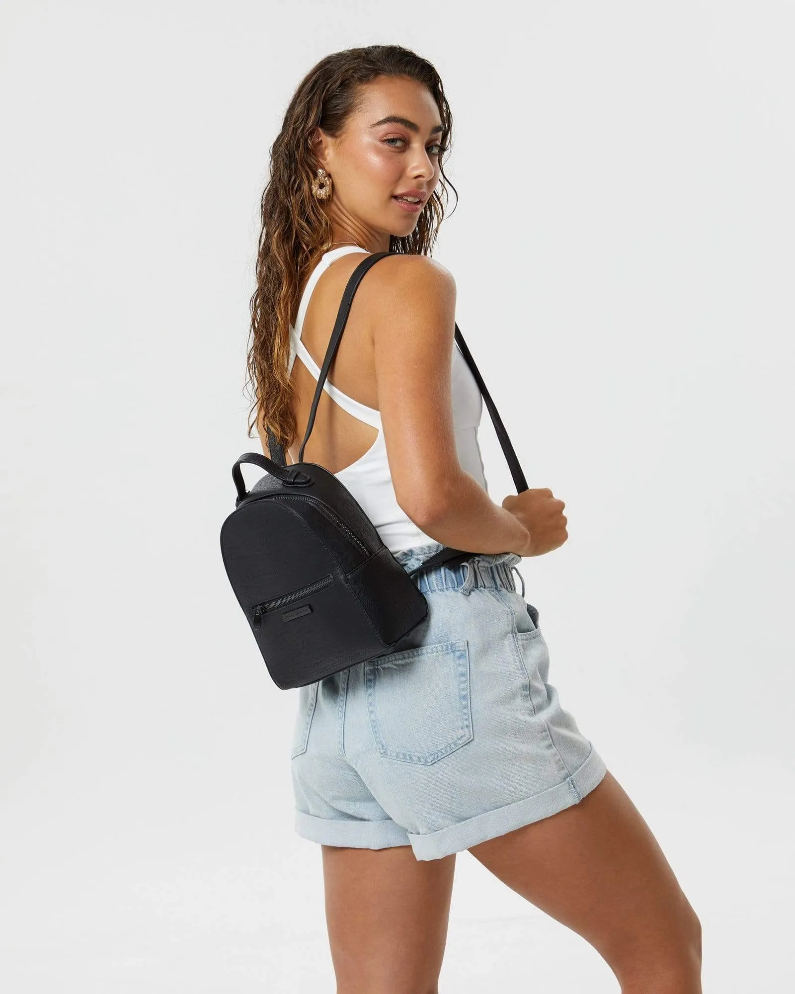 Black Bianca Mini Backpack