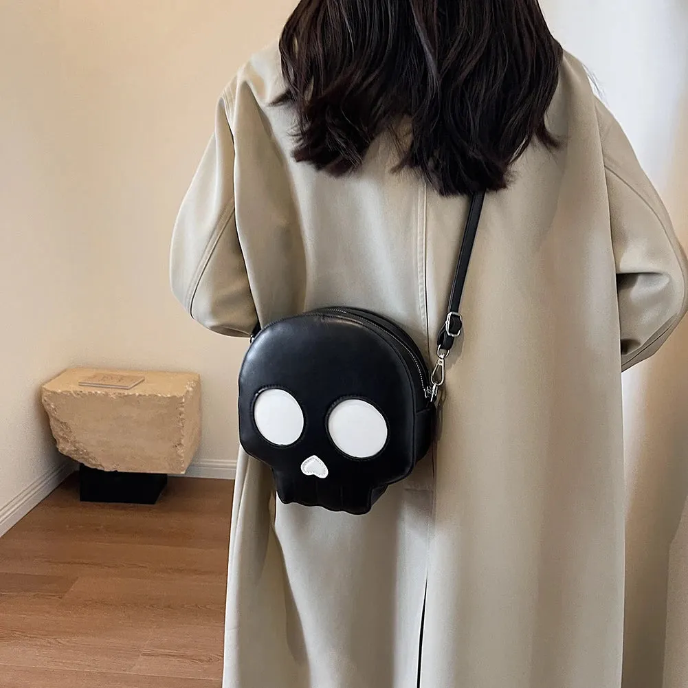 Black Dark Goth PU Ghost Bag