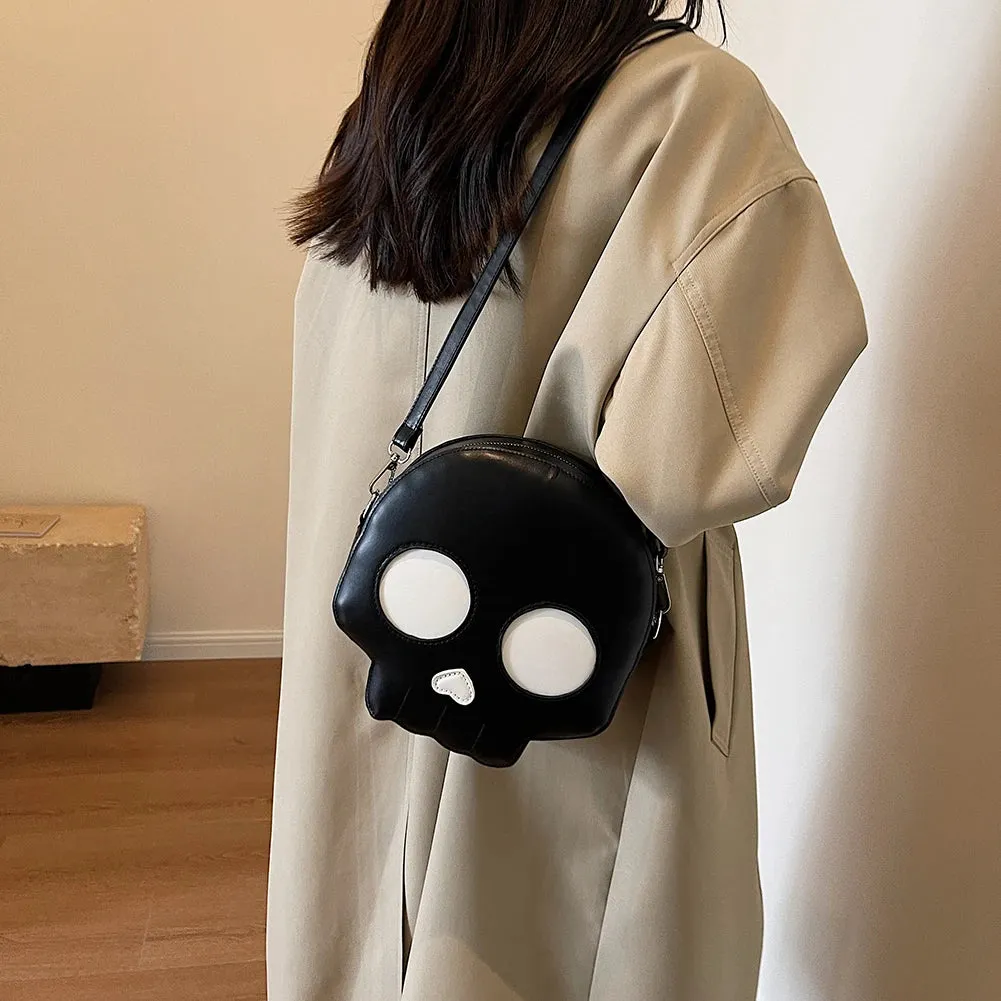 Black Dark Goth PU Ghost Bag