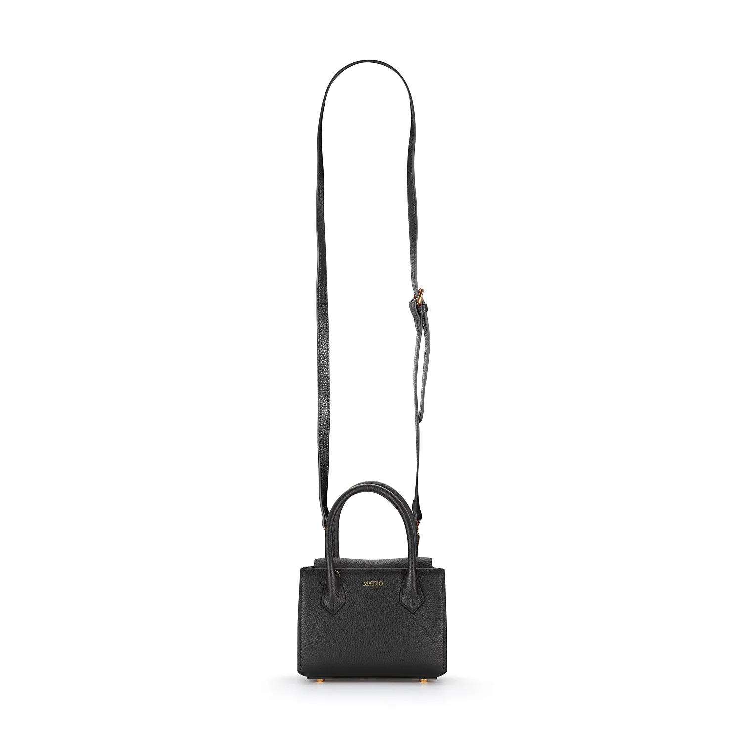 Black Pebbled Leather Diana Bag