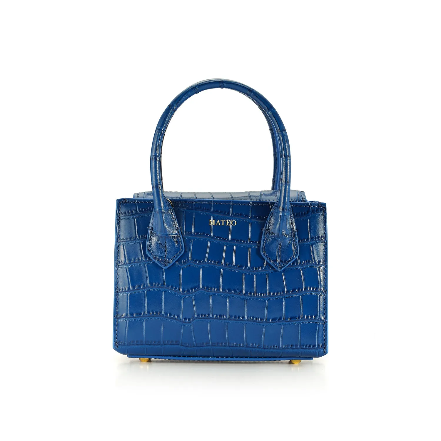 Blue Sapphire Croc Diana Bag