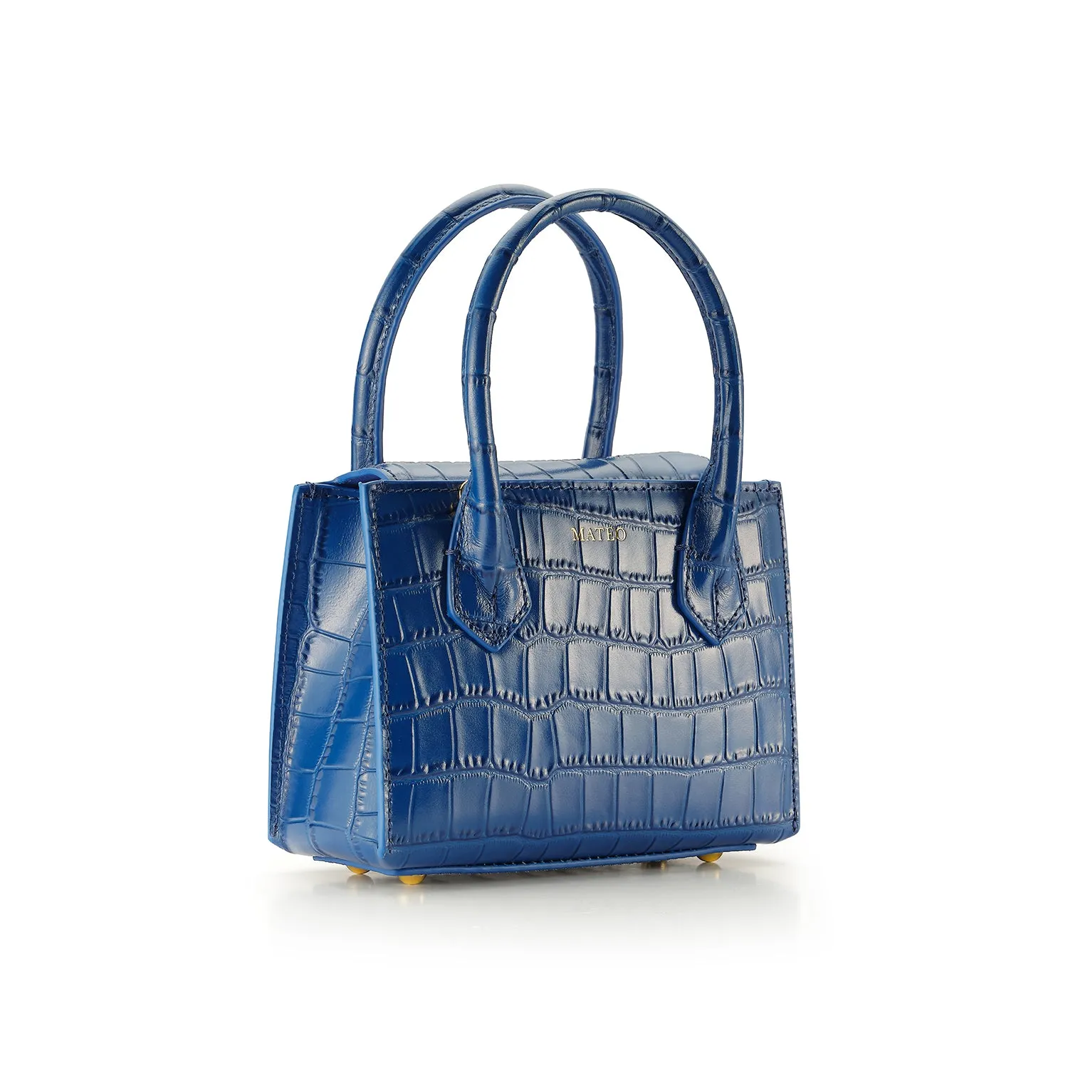 Blue Sapphire Croc Diana Bag