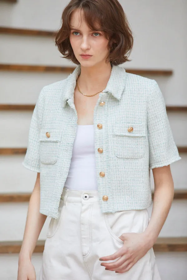 Caroline Tweed Jacket <br> -SAX-