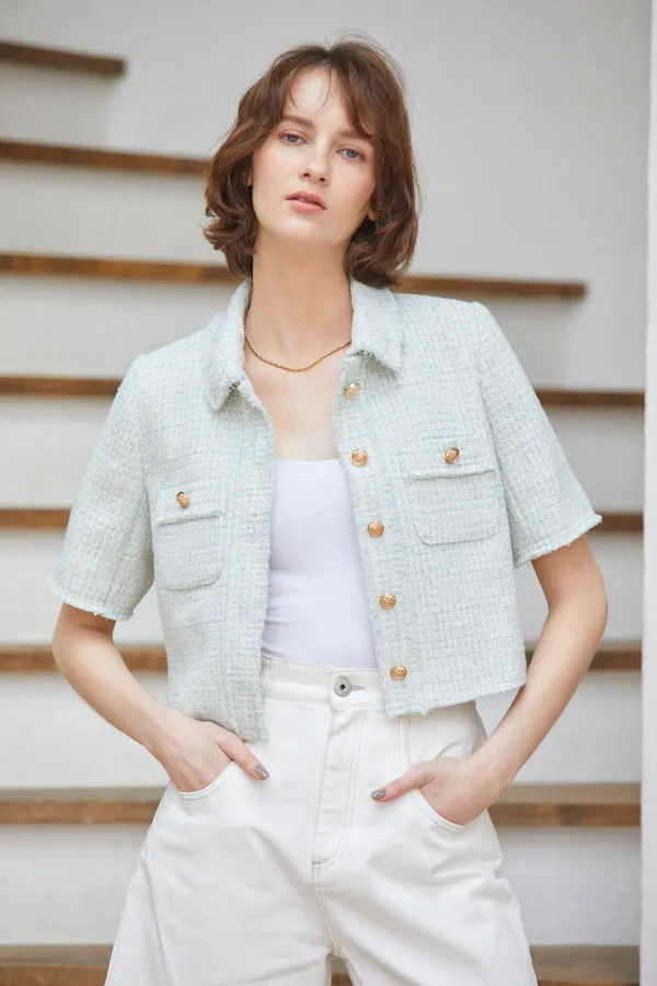 Caroline Tweed Jacket <br> -SAX-