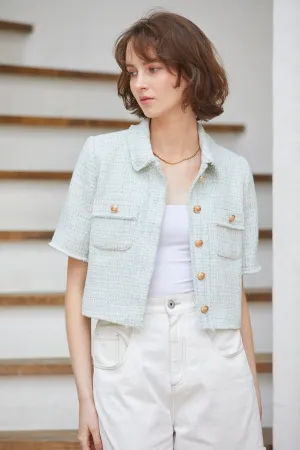 Caroline Tweed Jacket <br> -SAX-