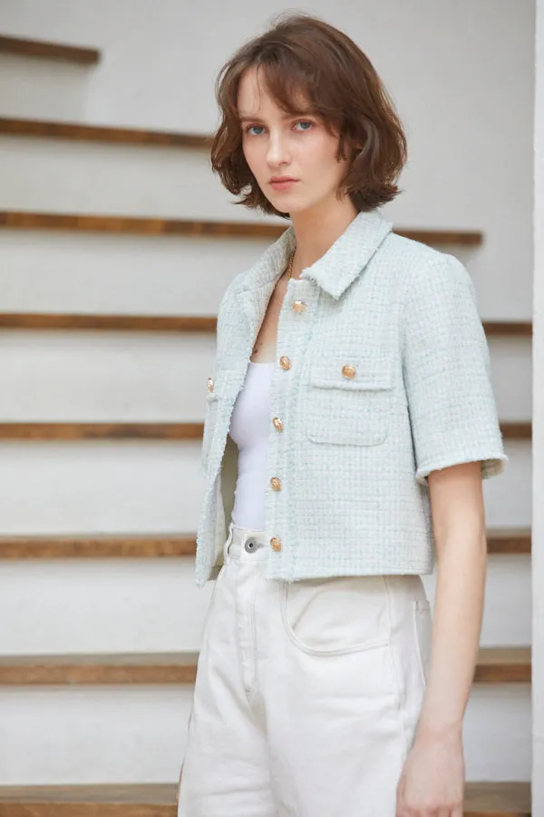 Caroline Tweed Jacket <br> -SAX-