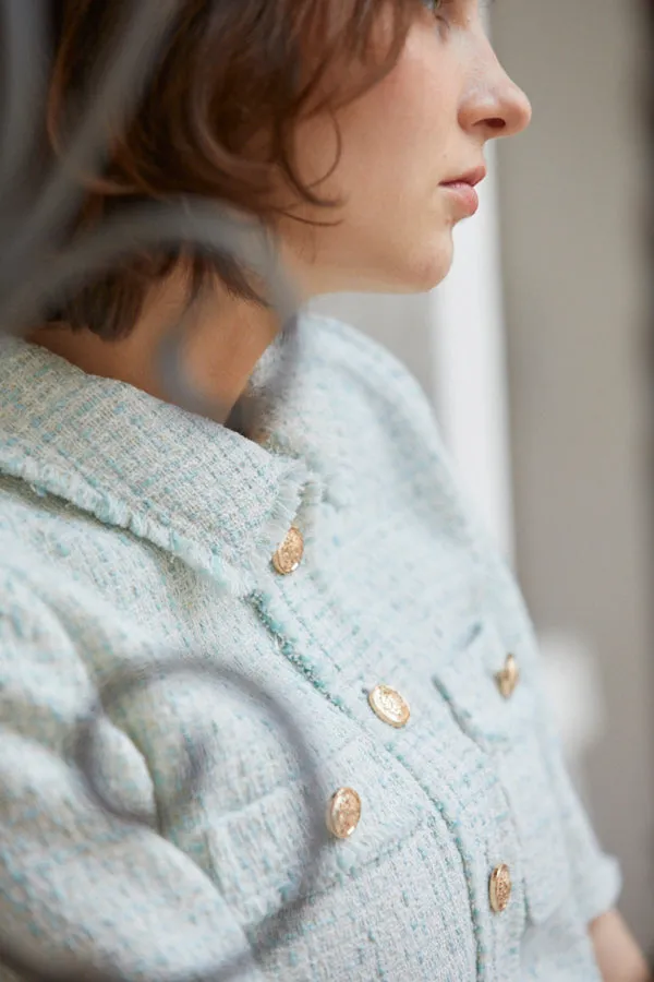 Caroline Tweed Jacket <br> -SAX-