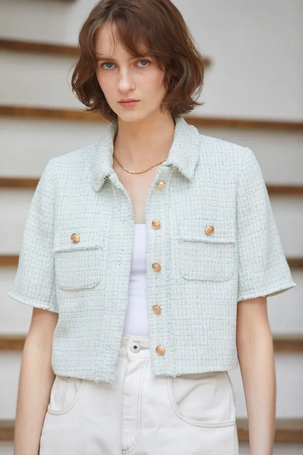 Caroline Tweed Jacket <br> -SAX-