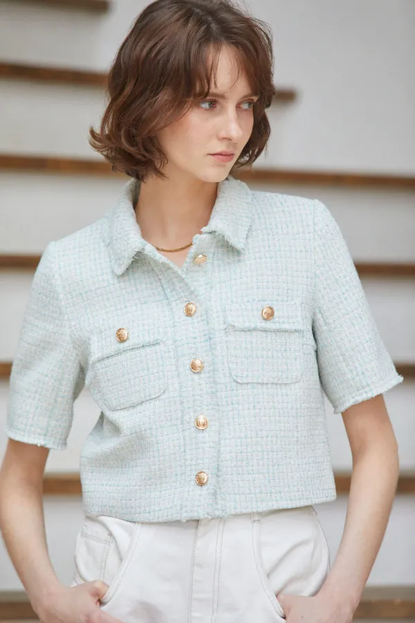 Caroline Tweed Jacket <br> -SAX-