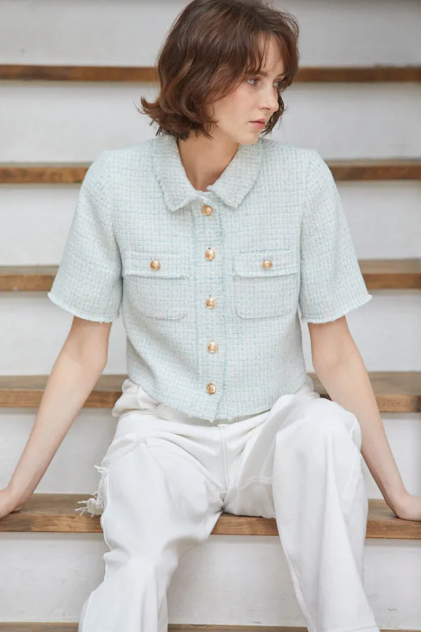 Caroline Tweed Jacket <br> -SAX-