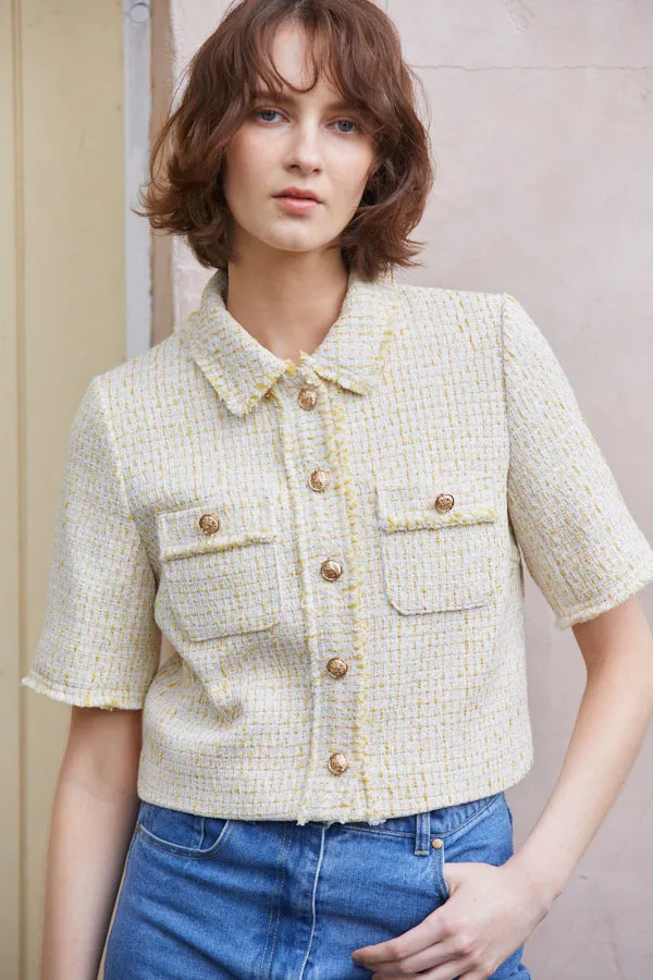 Caroline Tweed Jacket <br> -YEL-