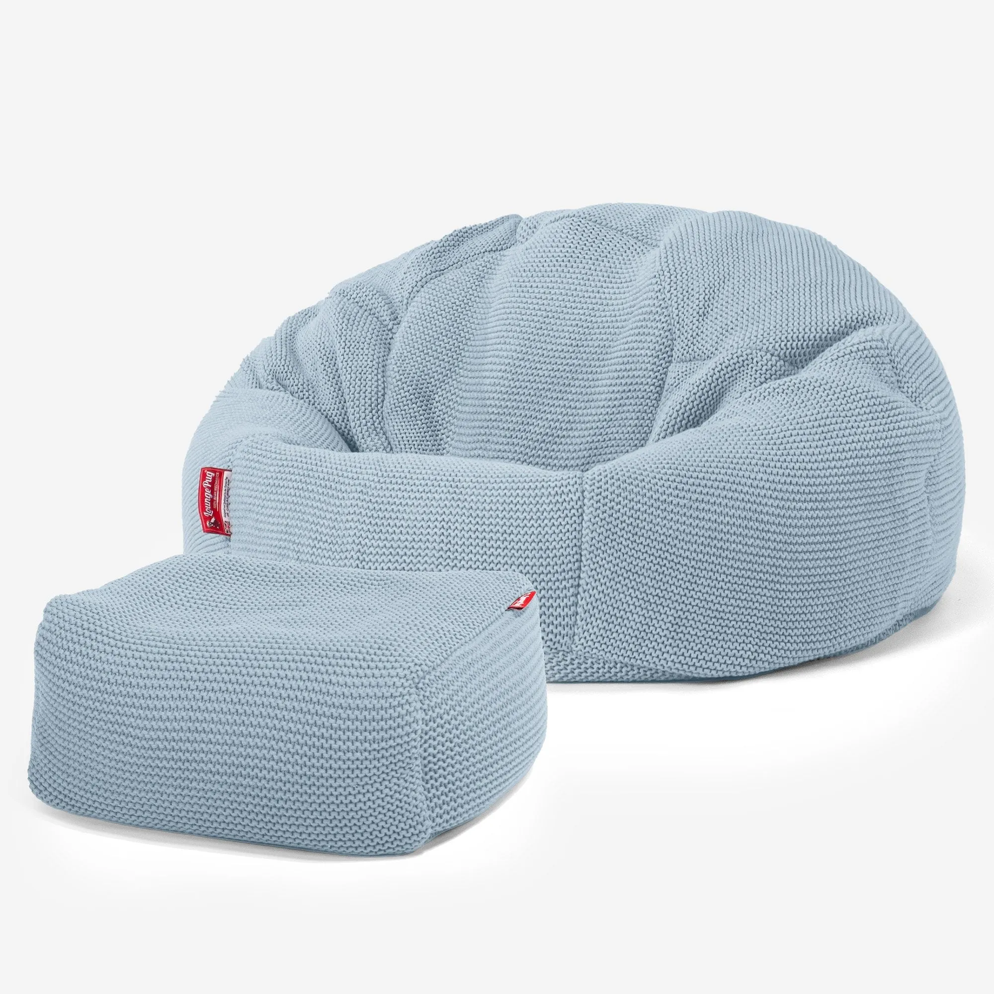 Classic Bean Bag Chair - Ellos Knitted Misty Blue