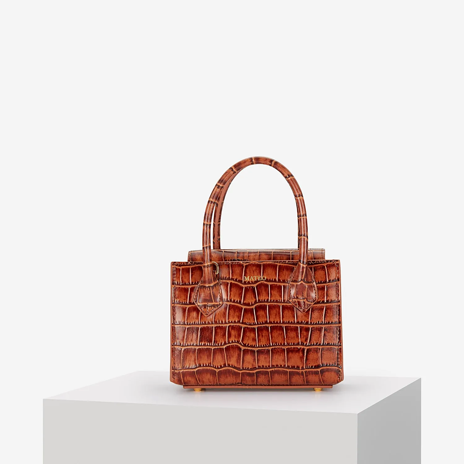 Cognac Croc Diana Bag