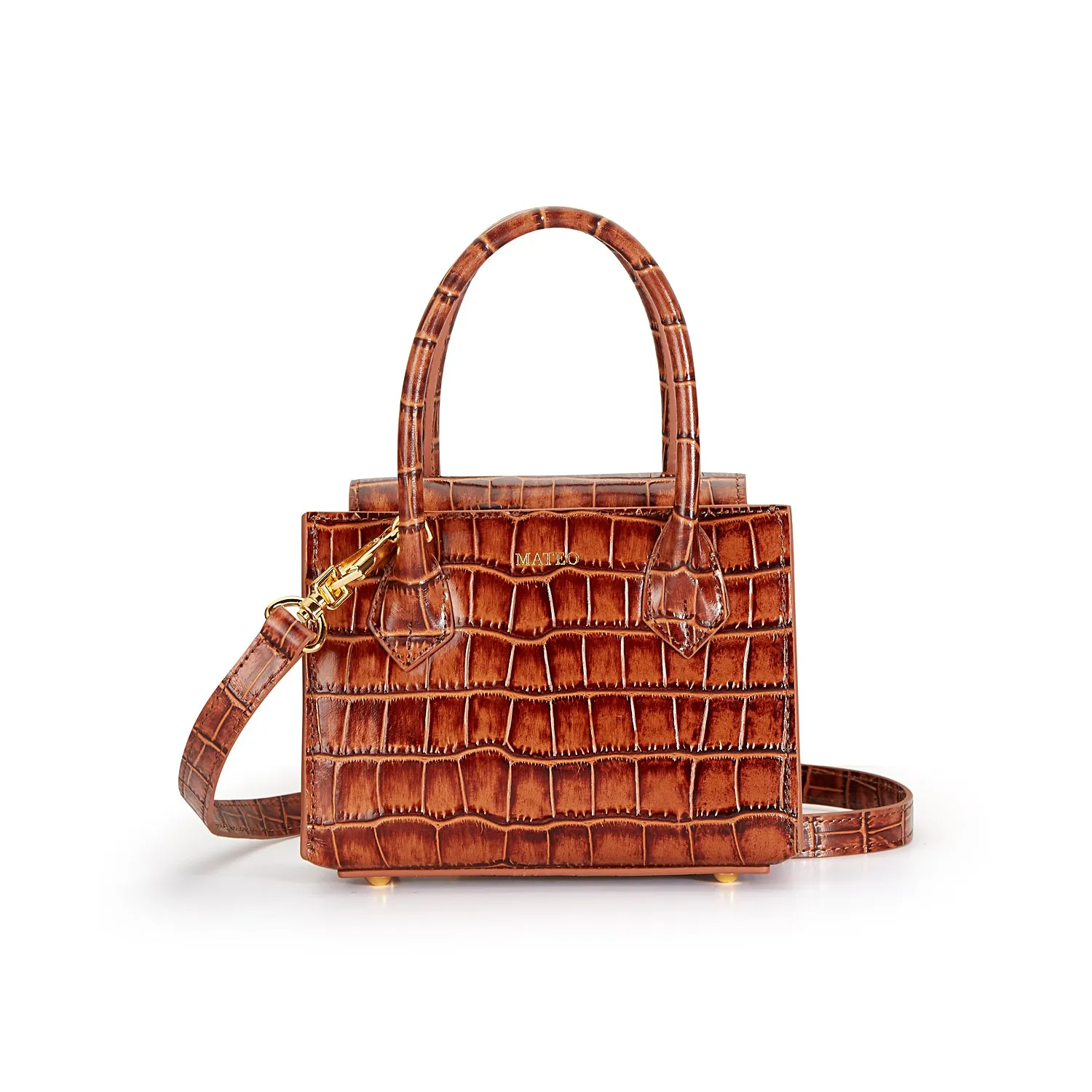 Cognac Croc Diana Bag