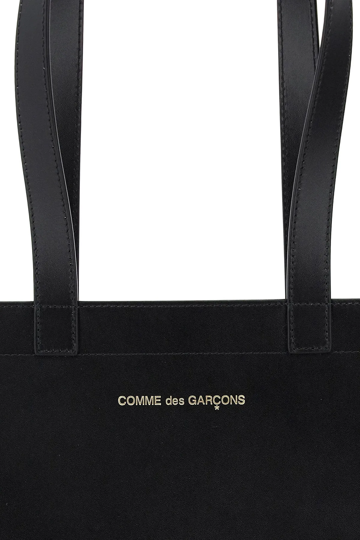 Comme des garcons wallet leather tote bag with logo