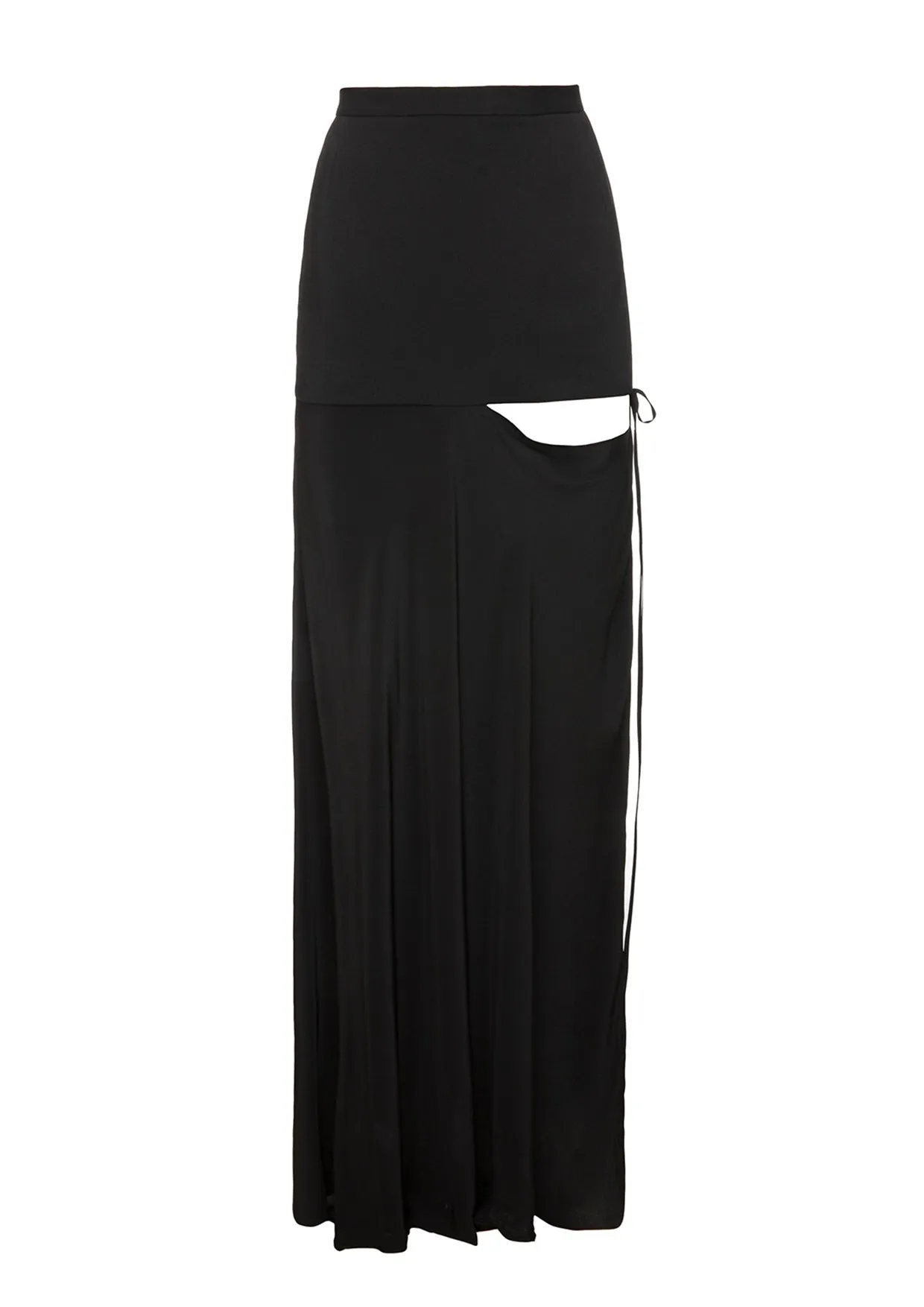 Cut-Out Silk Maxi Skirt