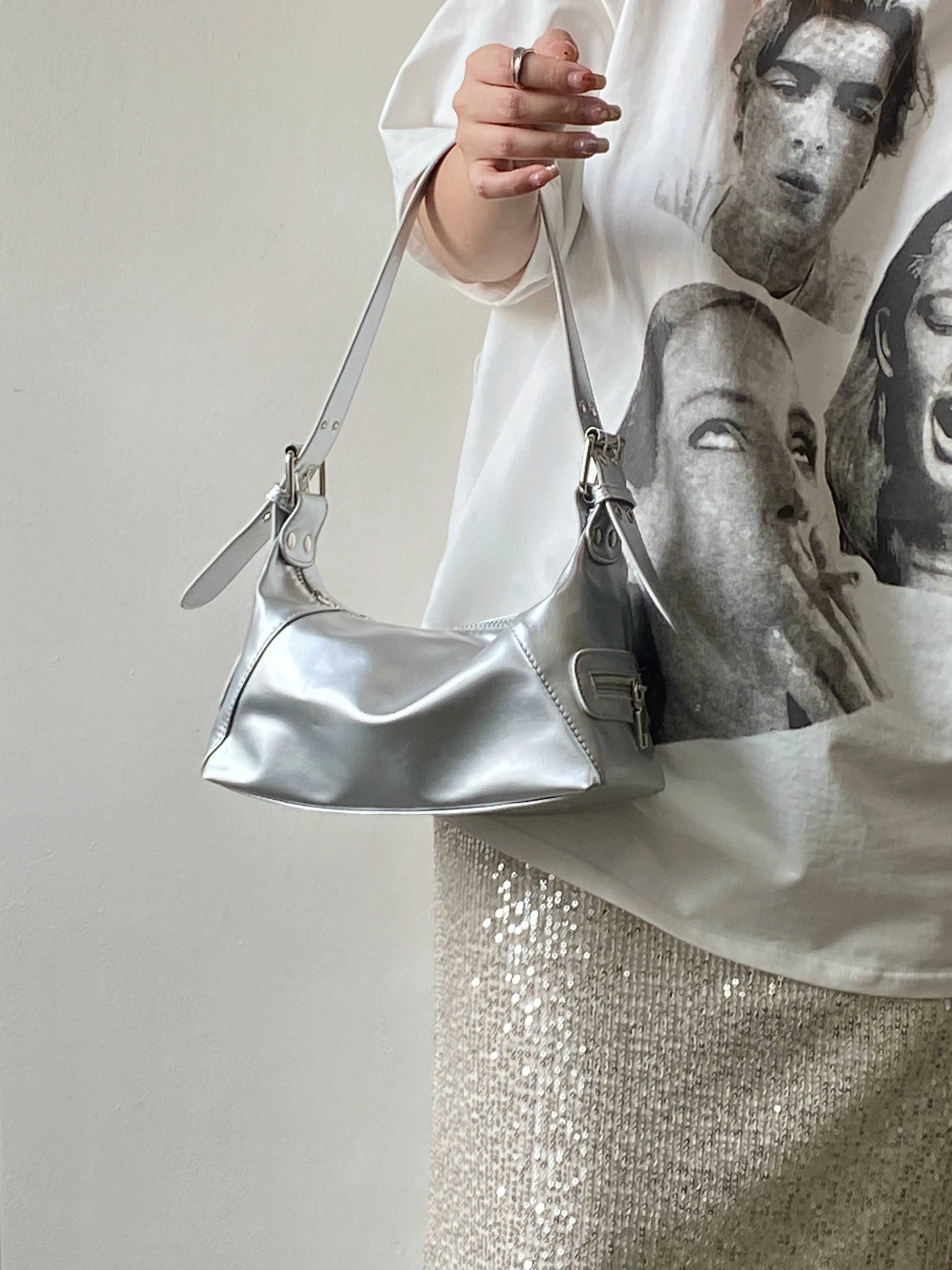 Deer Niche Style Spring/Summer Silver Fancy Women's Shoulder Bag