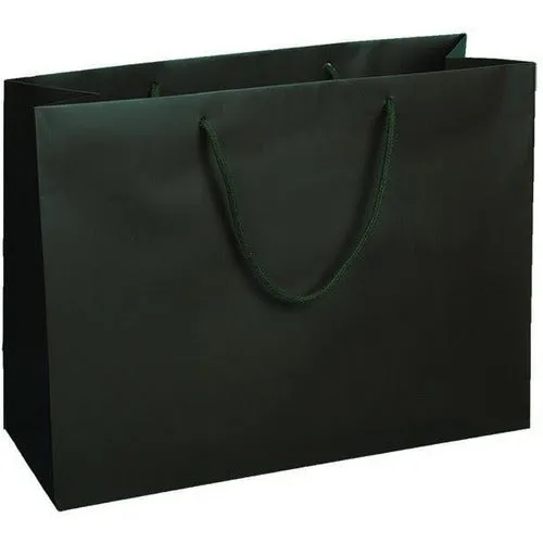 Espresso Matte Rope Handle Euro-Tote Shopping Bags - 16.0 x 6.0 x 12.0