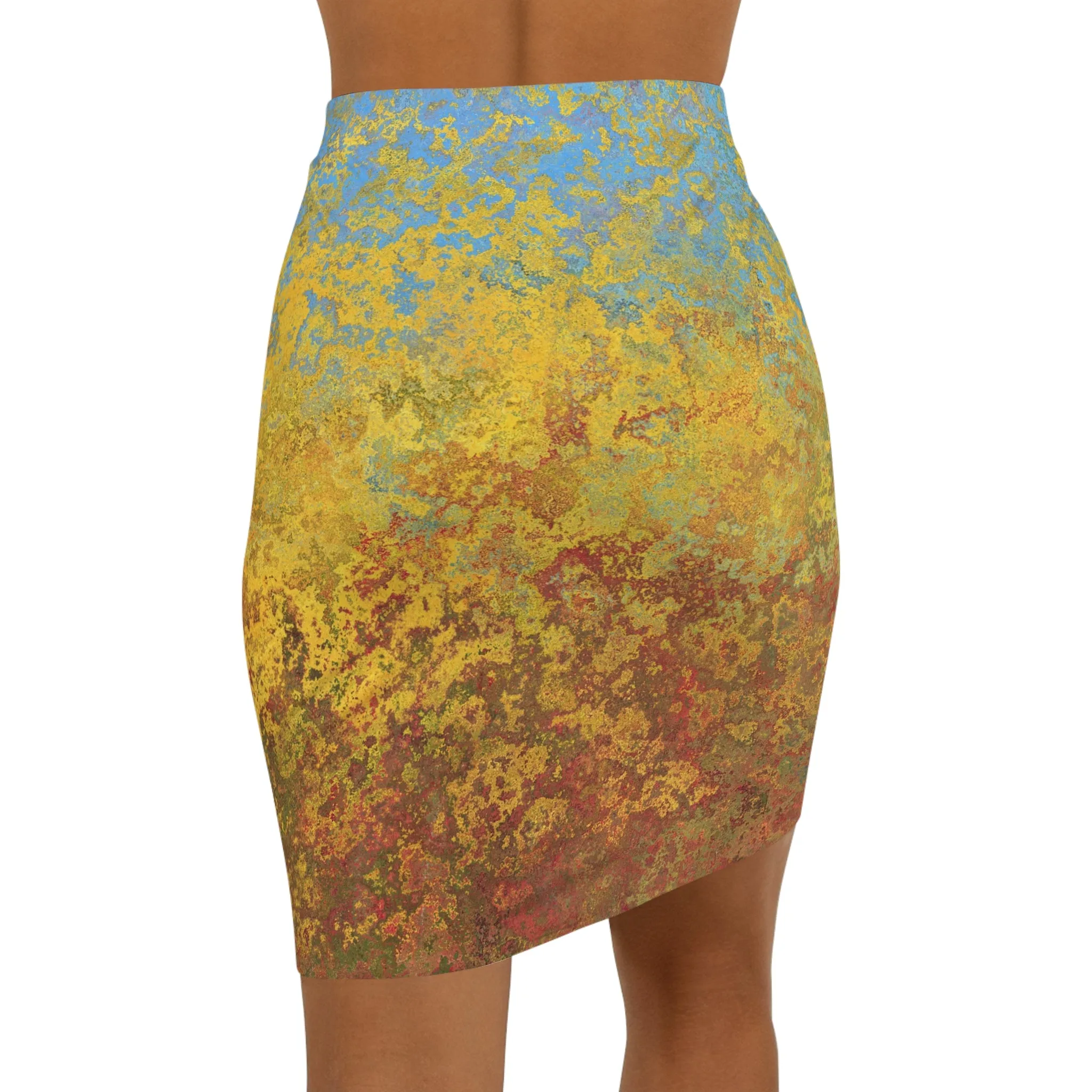 Gold and blue spots - Inovax Women's Mini Skirt