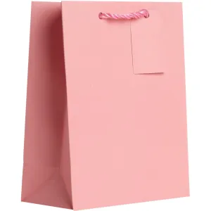 Heavyweight Solid Small Gift Bags, Matte Pastel Pink