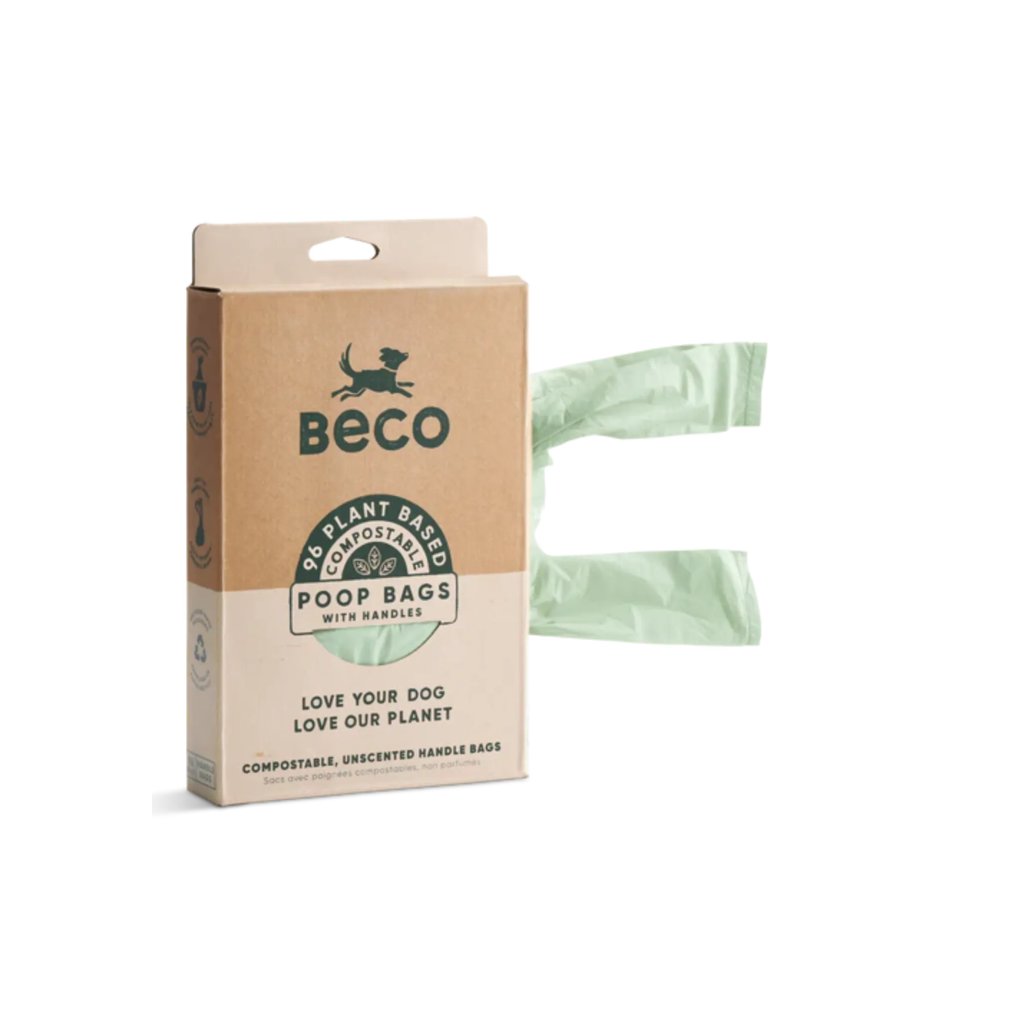 Home Compostable Poop Bags with Handles | Unscented