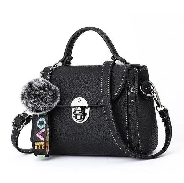 JOOZ Hit color women's handbags leather Ladies hand bags 2018 New women bag shoulder Bag bolsos Fur Toy Women Messenger Bags