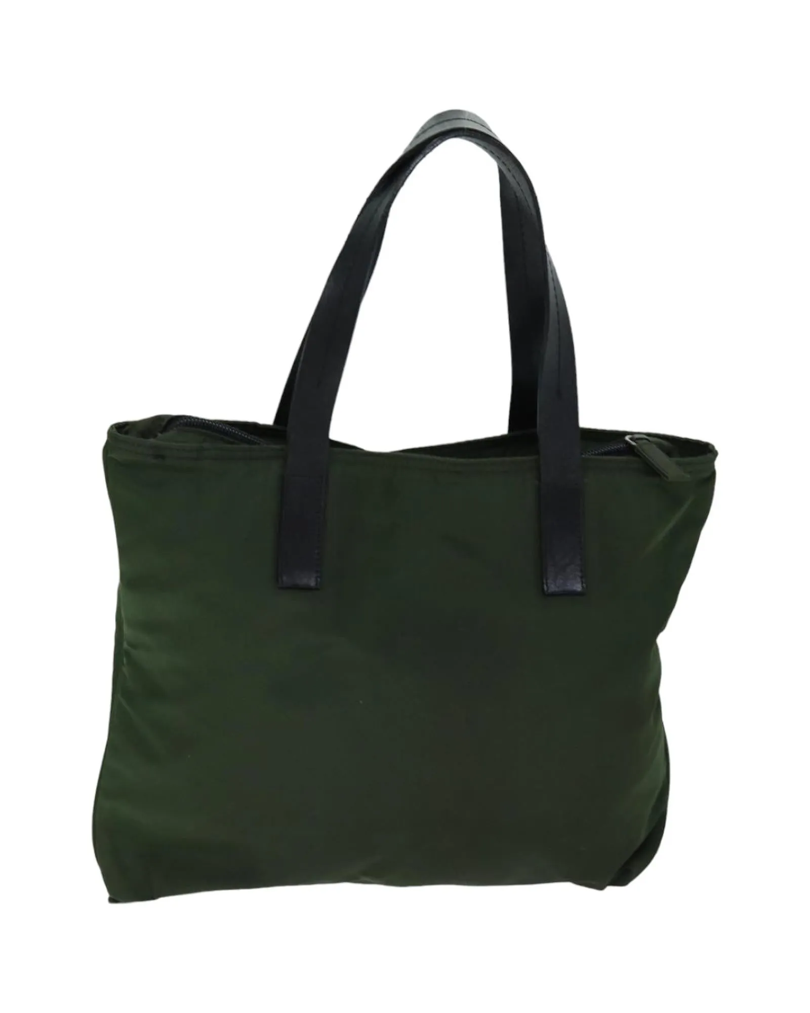 Khaki Nylon Tote Bag with Handles and Accessories - Italy Made (Rank C)