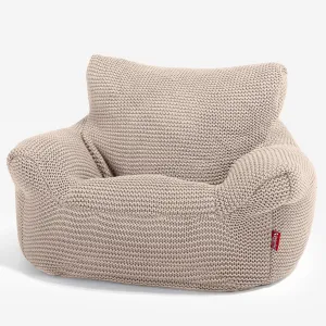 Kids Armchair Bean Bag for Toddlers 1-3 yr - Ellos Knitted Cream