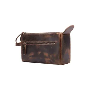 LeatherLux Zipper Closure Toiletry Fashion Messenger Bag