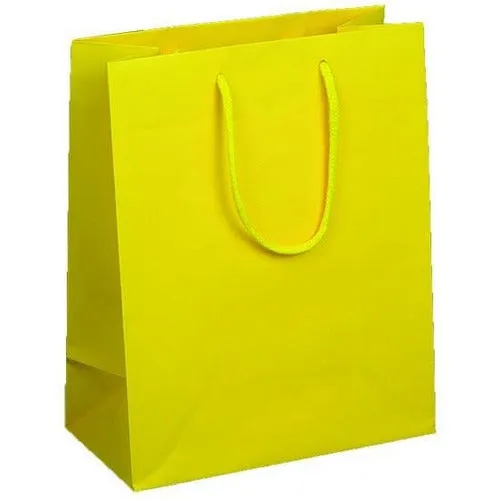 Lemon (Sunrise) Matte Rope Handle Euro-Tote Shopping Bags - 8.0 x 4.0 x 10.0