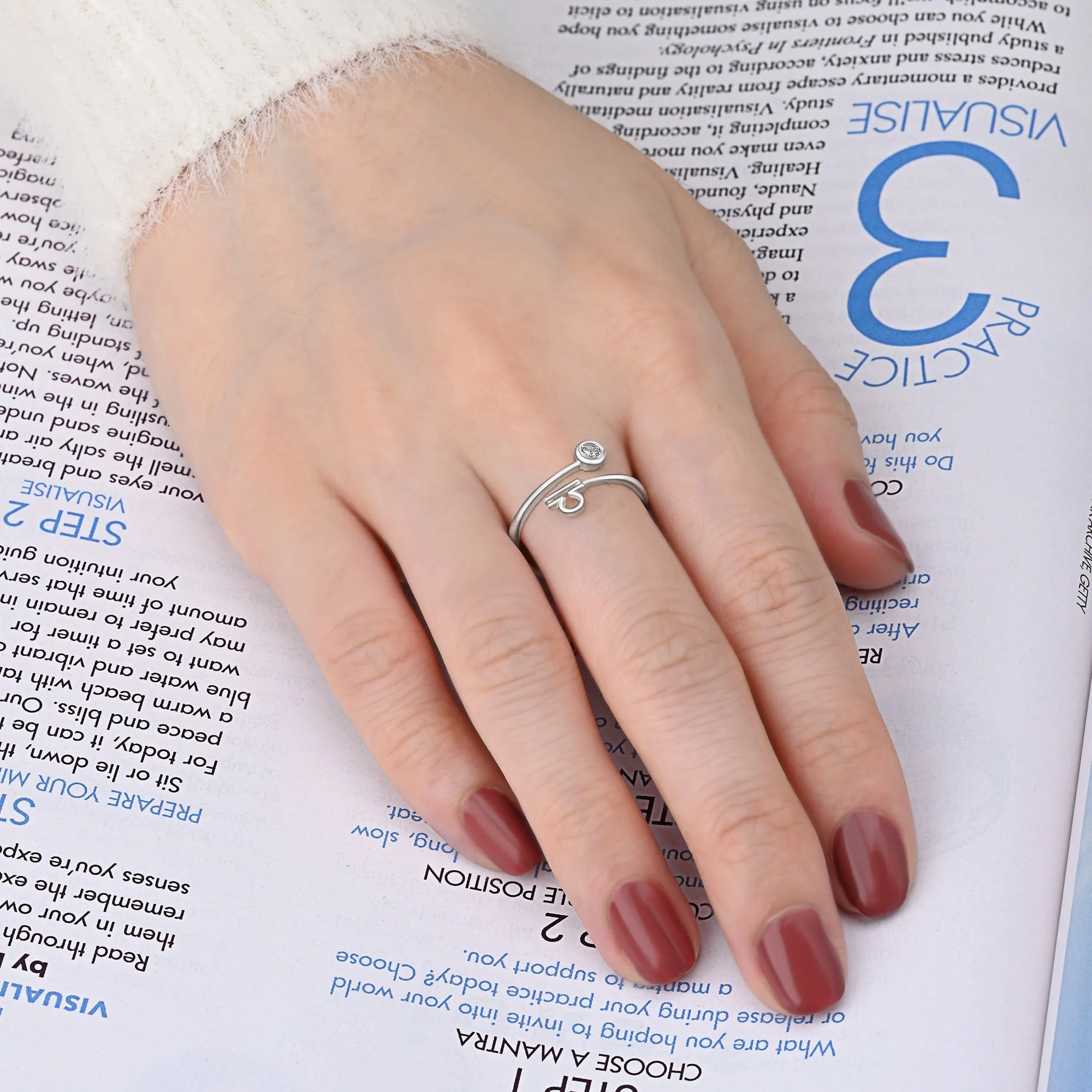 Libra Ring Sterling Silver Adjustable Zodiac Sign Ring