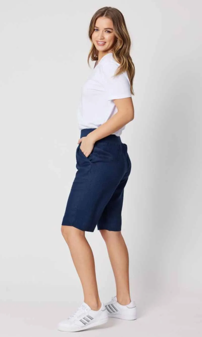 Linen Short Jersey Waist Marine