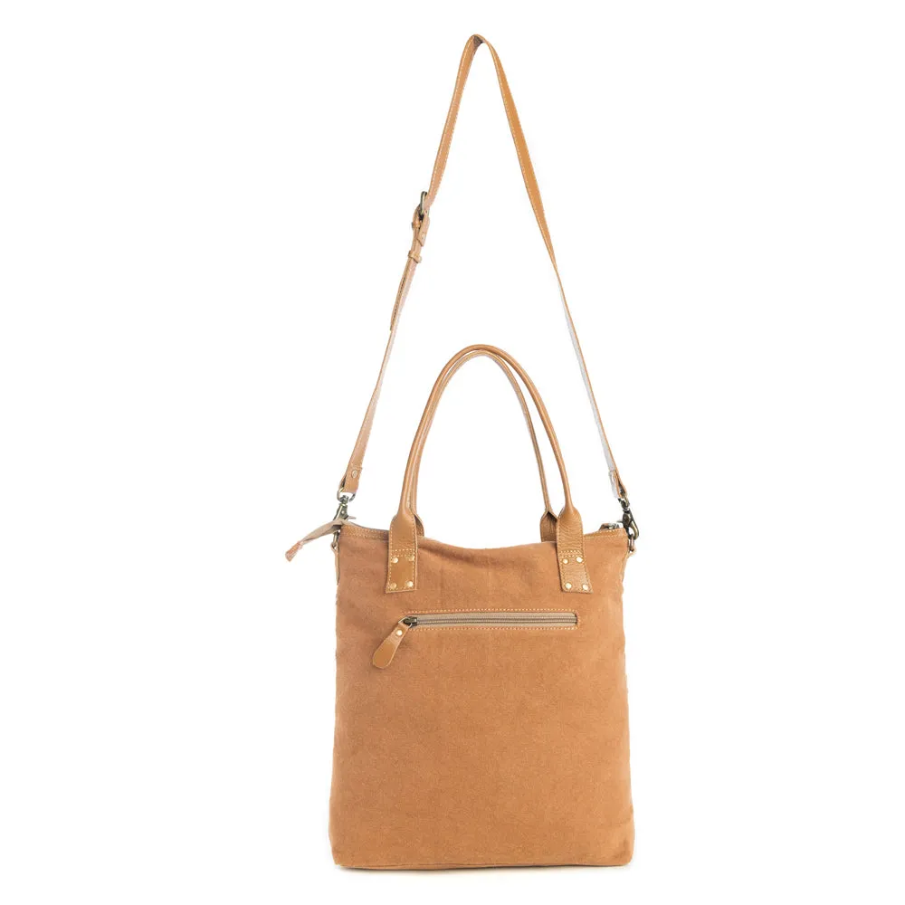 Mesa Maverick Tote Bag in Brown & White